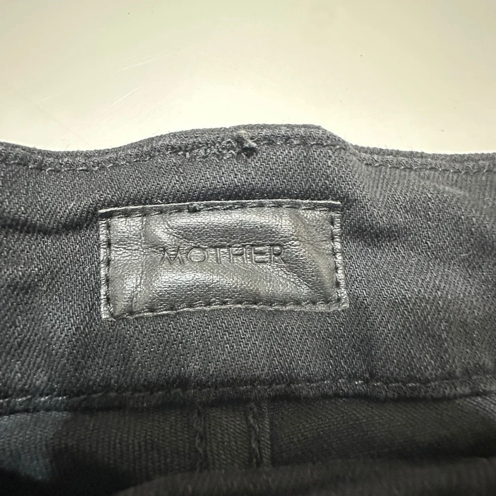 MOTHER Looker‎ Ankle Fray Jeans Black Guilty as Sin Women's Size 29 Distressed